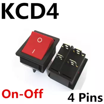Фиксирующий клавишный выключатель FSXSEMI KCD4 4-контактный красный