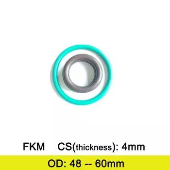 FKM резиновое уплотнительное кольцо, прокладка C/S, толщина 4 мм, OD 48/49/50/51/52/53/54/55/56/57/58/60 мм, флуоролиновая уплотнительная шайба