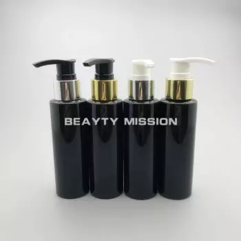 Флакон для лосьона BEAUTY MISSION, 48 шт./лот, 100 мл, черный флакон для шампуня с насосом для лосьона золотого/серебряного цвета, контейнеры для упаковки косметики, бутылка для питомца