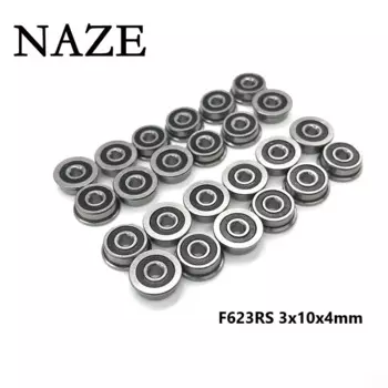 Фланцевые Миниатюрные шарикоподшипники F623RS NAZE, 90 шт., фланцевые подшипники 3x10x4 мм
