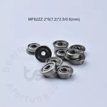Фланцевый подшипник 10 шт. MF62ZZ 2*6 (7,2) * 2,5 (мм), хромированная сталь, металл, герметичные высокоскоростные детали механического оборудования