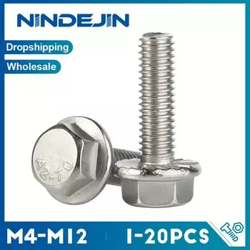 Фланец болт из нержавеющей стали NINDEJIN M4-M12