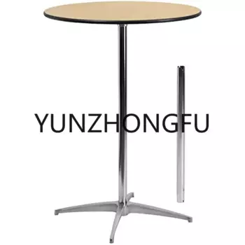 Flash Furniture 30-дюймовый круглый деревянный коктейльный стол с колоннами 30 и 42 дюйма, бежевый