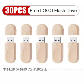 Флэш-накопитель USB 2,0 деревянный, 4/32/64 ГБ, 30 шт./партия