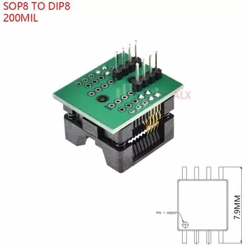Флэш-разъем SOP8 в DIP8, 2 шт