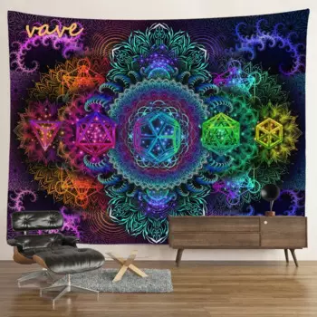 Флуоресцентный гобелен с мандалой VAVE