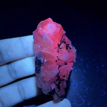 Флуоресцентный кальцит и пирит, набор минералов QIANCHUAN