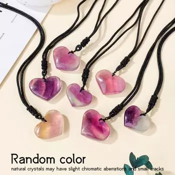 Флюоритовый кулон-сердце Runyangshi