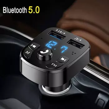 FM-передатчик Автомобильный беспроводной Bluetooth 5,0 FM-радиомодулятор Автомобильный комплект 3.1A USB Автомобильное зарядное устройство Handsfree Aux Audio MP3-плеер