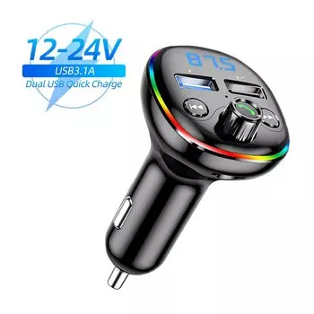 FM-трансмиттер PD 18 Вт с поддержкой Bluetooth 5,0, 2 USB-порта