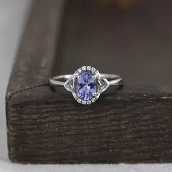 FNJ 925 Серебряное кольцо для Для женщин ювелирные изделия 100% оригинальный чистый S925 Стерлинговое Серебряные кольца натуральный Танзанит Винтаж