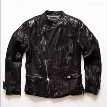 FNY оптовая продажа. Винтажный стиль. Роскошная дубленая куртка из овчины. Качественная крутая кожаная куртка из натуральной кожи без покрытия.