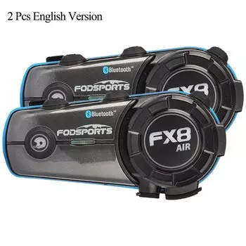 Fodsports FX8 Воздушный домофон Гарнитура для мотоциклетного шлема 4 гонщики Bluetooth-гарнитуры 1000 м Мотодомофоны, музыкальное разрешение, FM, водонепроницаемость