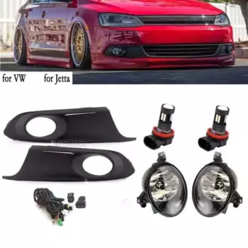 Противотуманные фары светодиодные для VW Jetta 6 A6 MK6 2011 2012 2013 2014 Фара переднего бампера Противотуманная фара Крышка гриль Безель Рамка Проволока аксессуары