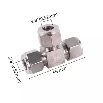 FOGWOWO Соединитель из нержавеющей стали 3/8"