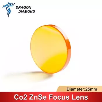 Фокусная линза DRAGON DIAMOND Co2 ZnSe диаметром 25 мм фокусное расстояние 50,8/63,5/76,2/101,6/127 мм для лазерного гравировального резака Co2
