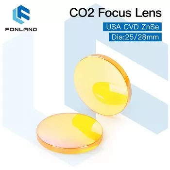 Фокусные линзы Fonland USA CVD ZnSe диаметром 25,4 мм (1 дюйм) FL50.8 63,5 76,2 101,6 мм (2-5 дюймов) для режущего станка CO2 Laser 127 Вт