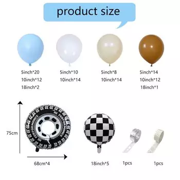 Фольгированная гирлянда из шаров "Клетчатое колесо автомобиля", набор для праздника