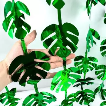 Фольгированная занавеска из пальмовых листьев WEIGAO зеленого цвета