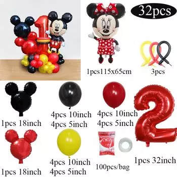 Фольгированные шары Disney Микки Маус красные черные 32 дюйма