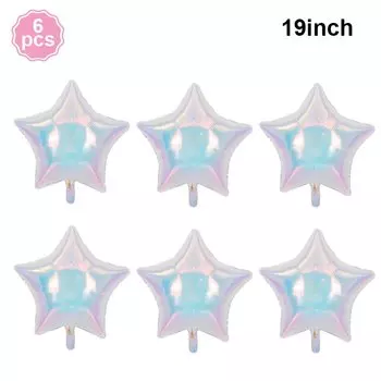 Фольгированные шары EsenTroye 19 дюймов звезда сердце прозрачные