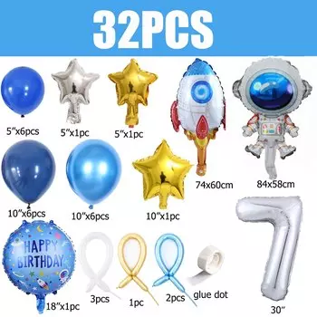 Фольгированные шары "Космическое пространство", 32 шт.