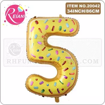 Фольгированные шары-пончики и цифры REIANS 34 дюйма