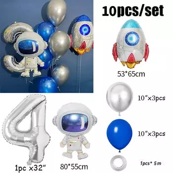 Фольгированные шары Яобенер с космосом, 10 шт.