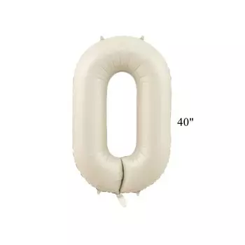 Фольгированный шар 40 дюймов кремовый с цифрами Partism