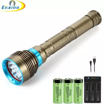Ekaiou 7 светодиодов водонепроницаемый фонарь для дайвинга 7000 люмен