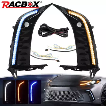 Фонарь DRL для дневных ходовых огней, передний бампер, поворотный сигнал, динамический последовательный для Toyota Camry SE XSE 2024 2025, автомобильные аксессуары