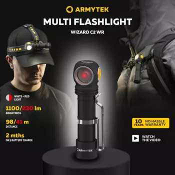 Фонарь налобный Armytek Wizard C2 WR белый/теплый и красный свет