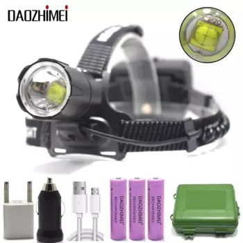 Фонарь налобный светодиодный, 8000 лм, USB, 3 режима