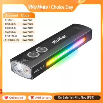 Wurkkos HD01 Многофункциональный фонарь зелёный луч белый свет RGB