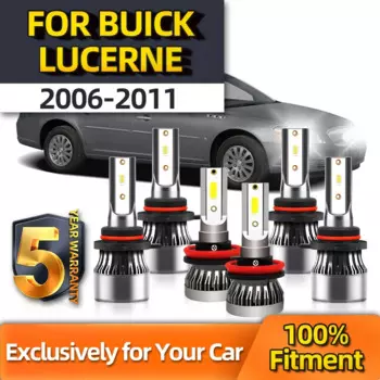 Фонари ближнего и дальнего света 6000K, 9005 Turbo Luces 12 В/Fog H11, лампы для Buick, Люцерна 9006, 2006, 2007, 2008, 2009, 2010