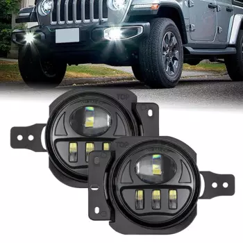 Фонари Противотуманные с переходным кольцом для Jeep Wrangler JL 2018-2023 12 в 6000K IP67