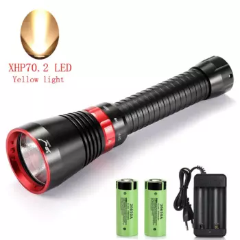 Ekaiou Фонарик для дайвинга XHP70.2 желтый