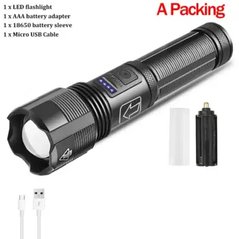 Фонарик POCKETMAN 1600 черный водонепроницаемый с зумом