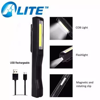 Фонарик TMWT Mini COB черный алюминиевый