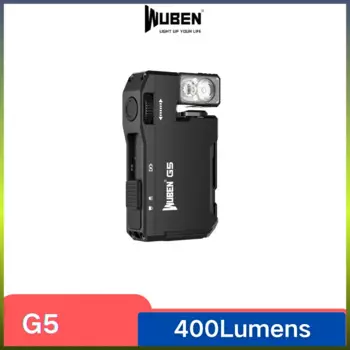 Фонарик WUBEN G5 EDC, 400 люмен, RGB и белый, перезаряжаемый карманный блестящий брелок типа C, встроенный аккумулятор