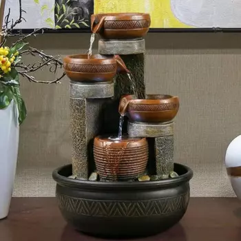 Фонтан-водопад, 4 уровня, 15,7 дюйма, с подсветкой