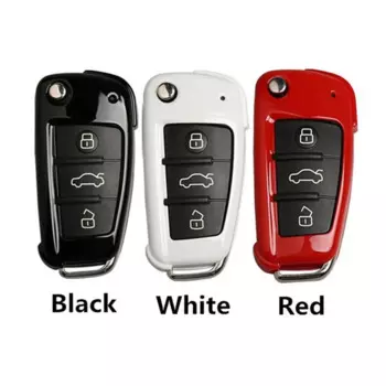 Для Audi A1 A3 S3 A6 C6 Q3 Q7 TT R8 Автомобильный ключ Чехол Чехол Сумка Автомобильный ключ Корпус ABS Глянцевый Красный Черный Белый