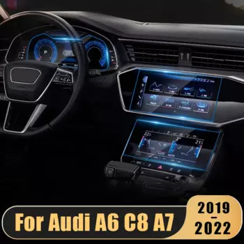 Для Audi A6 C8 A7 2019 2020 2021 2022 закаленное стекло автомобильный навигационный экран GPS ЖК-дисплей сенсорный дисплей защитная пленка аксессуары