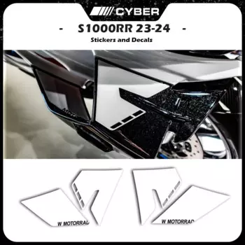 Для BMW S1000RR 2023/2024 наклейки на обтекатель мотоцикла- красные и белые аэродинамические наклейки с крылышками
