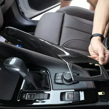 Для BMW X1 F48 X2 F47 2016-2022 ABS углеродное волокно Автомобильная консоль переключения передач Мультимедийная панель рамка Крышка отделка автомобильные аксессуары (LHD)