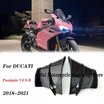 Для DUCATI Panigale V4 S R 2018 2019 2020 2021, аксессуары для мотоциклов, ABS пластик, крылышки, комплект воздушных дефлекторов, боковые фиксированные крылья
