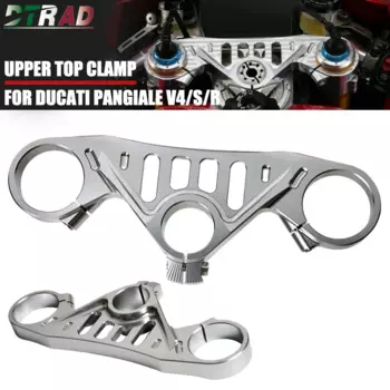 Для DUCATI PANIGALE V4 V4S V4R SP 2018-2022 аксессуары для мотоциклов верхний тройной зажим дерево передняя верхняя вилка серебристый алюминиевый сплав