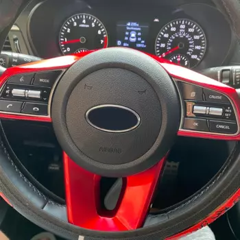 Для KIA Ceed Forte K3 Seltos XCeed Sonet продолжить ABS углеродное волокно Кнопка рулевого колеса автомобиля Наклейка декоративная крышка отделка