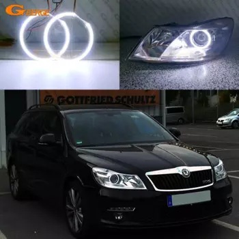 Для SKODA OCTAVIA MK2 A5 FL Facelift 2009 2010 2011 2012 2013 Отличный ультра яркий COB Led Angel Eyes Kit Halo Rings Day Light