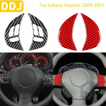 Для Subaru Impreza 2009 2010 2011, аксессуары из углеродного волокна, салон автомобиля, кнопка на руль, накладка, наклейка, украшение